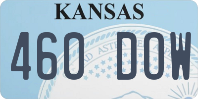 KS license plate 460DOW