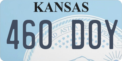 KS license plate 460DOY