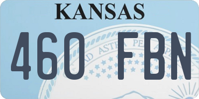 KS license plate 460FBN