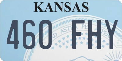KS license plate 460FHY