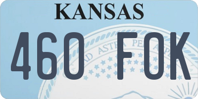 KS license plate 460FOK