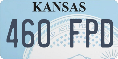 KS license plate 460FPD