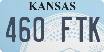 KS license plate 460FTK
