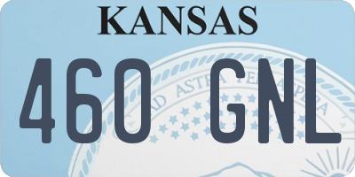 KS license plate 460GNL