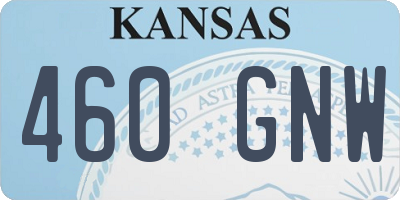 KS license plate 460GNW