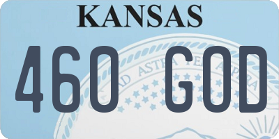KS license plate 460GOD