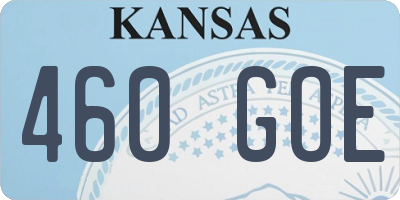 KS license plate 460GOE