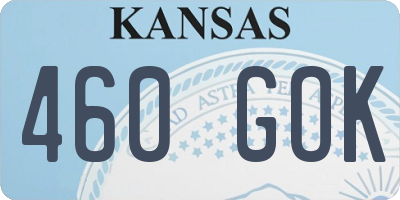 KS license plate 460GOK