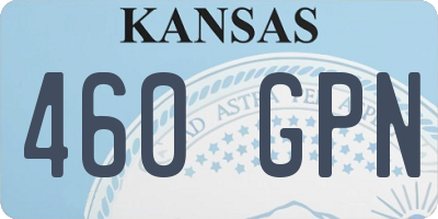 KS license plate 460GPN