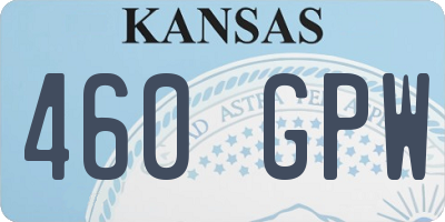 KS license plate 460GPW