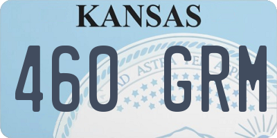 KS license plate 460GRM