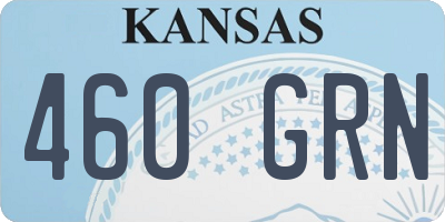 KS license plate 460GRN