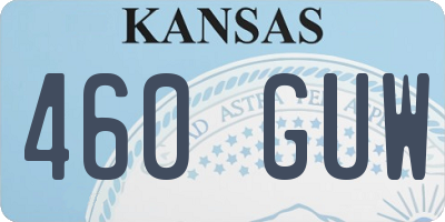 KS license plate 460GUW