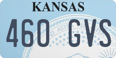 KS license plate 460GVS