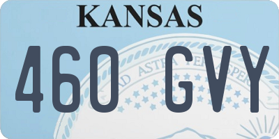 KS license plate 460GVY