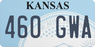 KS license plate 460GWA