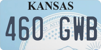 KS license plate 460GWB