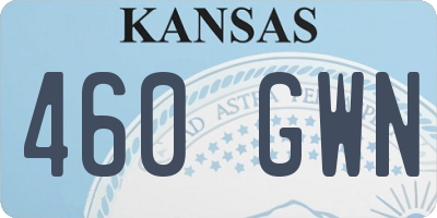 KS license plate 460GWN