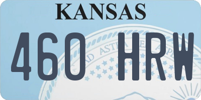 KS license plate 460HRW