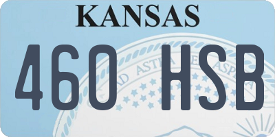 KS license plate 460HSB