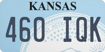 KS license plate 460IQK