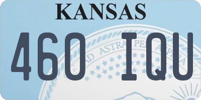 KS license plate 460IQU