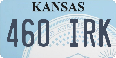 KS license plate 460IRK