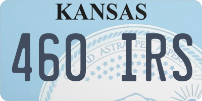 KS license plate 460IRS