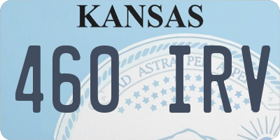 KS license plate 460IRV