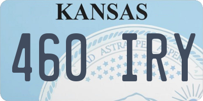 KS license plate 460IRY