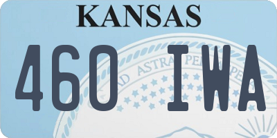 KS license plate 460IWA