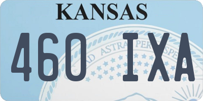 KS license plate 460IXA