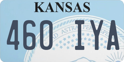 KS license plate 460IYA