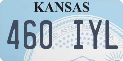 KS license plate 460IYL