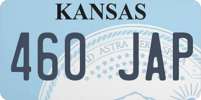 KS license plate 460JAP