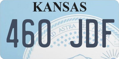 KS license plate 460JDF