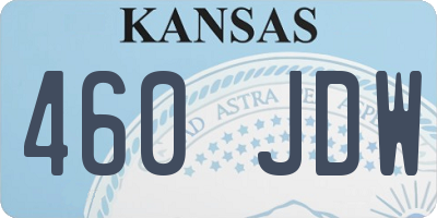 KS license plate 460JDW