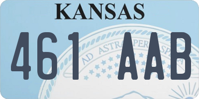 KS license plate 461AAB