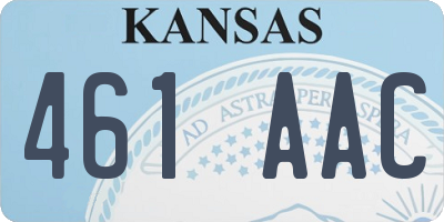 KS license plate 461AAC