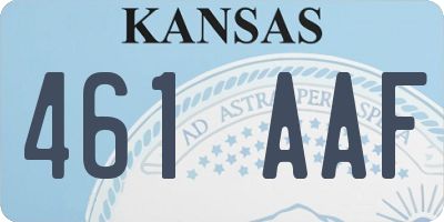 KS license plate 461AAF