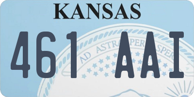 KS license plate 461AAI