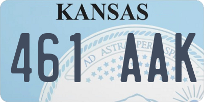 KS license plate 461AAK