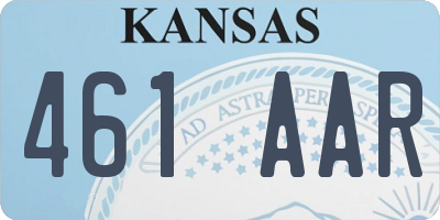 KS license plate 461AAR