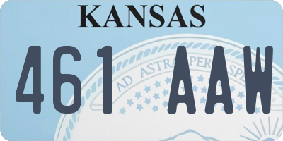 KS license plate 461AAW