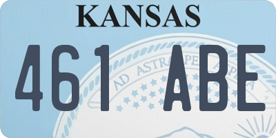 KS license plate 461ABE