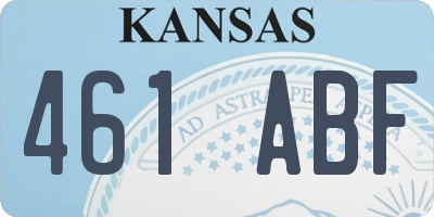 KS license plate 461ABF