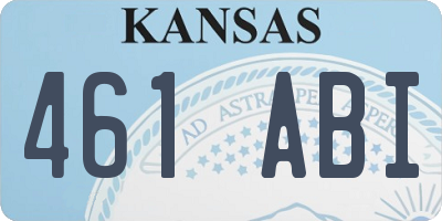 KS license plate 461ABI