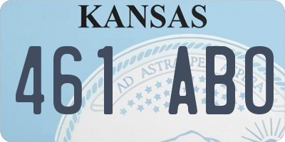 KS license plate 461ABO