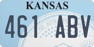 KS license plate 461ABV