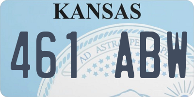 KS license plate 461ABW